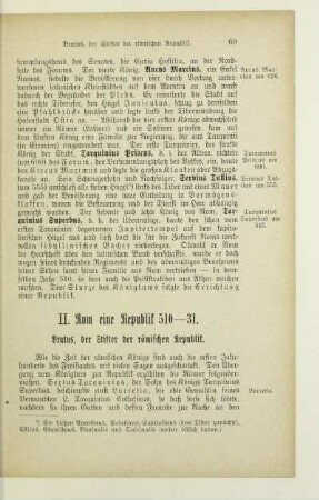 II. Rom eine Republik 510-31. Brutus, der Stifter der römsichen Republik