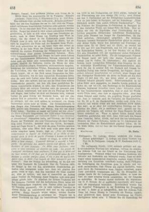 453-454 [Rezension] Berger, Samuel, Les préfaces jointes aux livres de la bible dans les manuscripts de la vulgate