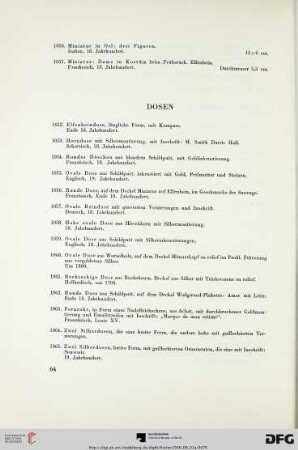 Dosen (Nr. 1052-1103)