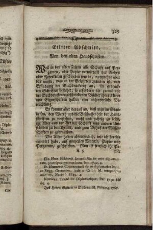Eilfter Abschnitt. Von den alten Handschriften.