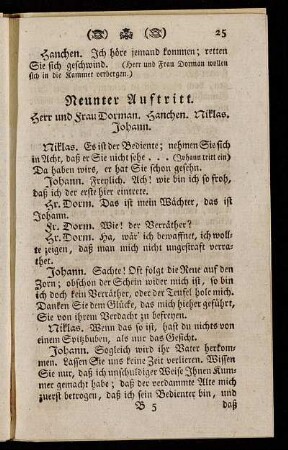 Neunter Auftritt. Herr und Frau Dorman. Hanchen. Niklas. Johann.