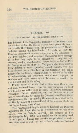 Chapter VIII. The Company and the schools before 1746