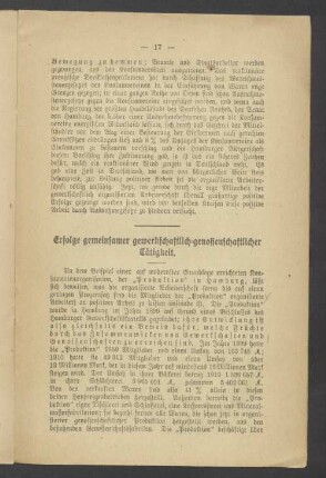 Erfolge gemeinsamer gewerkschaftlich-genossenschaftlicher Tätigkeit