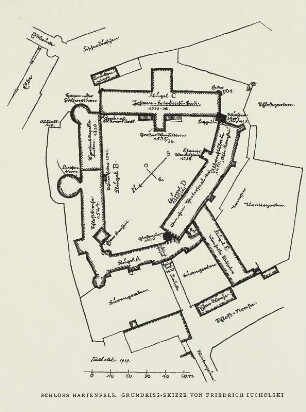 Torgau, Schloß Hartenfels, Grundrißskizze