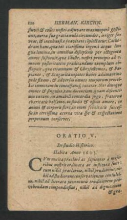 Oratio V. De studio Historico.