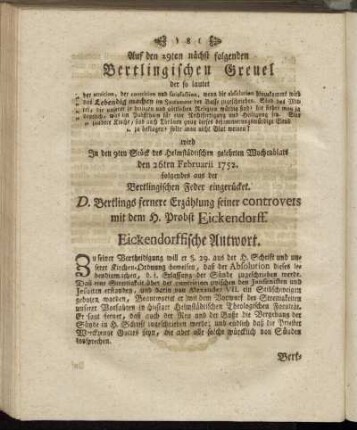 Auf den 29ten nächst folgenden Bertlingischen Greuel[...] - Auf den 32. Greuel.