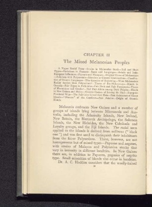 The Mixed Melanesian Peoples