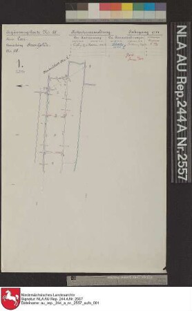 Ergänzungskarte Nr. 55 der Katasterverwaltung, Jahrgang 1914, Kreis Leer, Gemarkung Steenfelde Nr. 68 (Lageveränderungen und Formveränderungen)