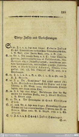 Einige Zusätze und Verbesserungen