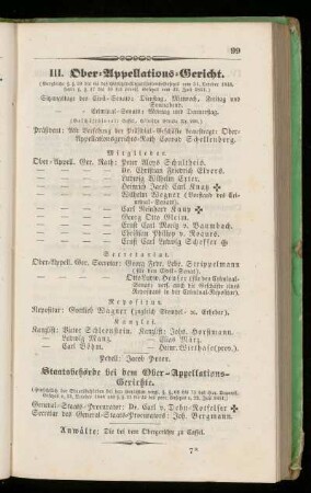 III. Ober=Appellations=Gericht.