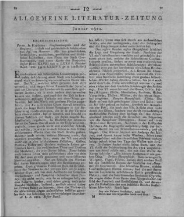 Hammer-Purgstall, J. v.: Constantinopolis und der Bosporus. Bd. 1-2. Pest: Hartleben 1822