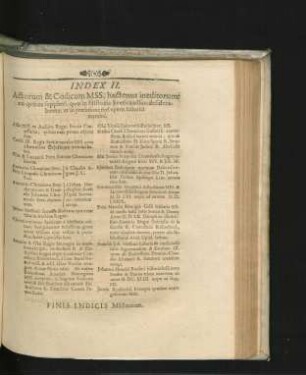 Index II. Actorum & Codicum MSS. hactenus