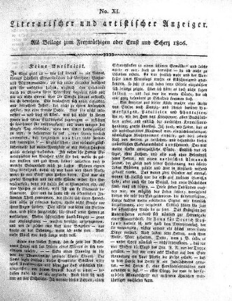 Literarischer und artistischer Anzeiger, No. XI.