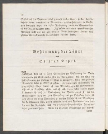 Bestimmung der Länge des Stiftes Tepel