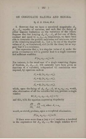 On conjugate maxima and minima.