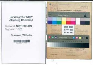 Entnazifizierung Wilhelm Braemer , geb. 10.01.1891 (Vorarbeiter)