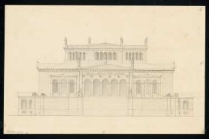 Ständehaus Monatskonkurrenz Februar 1835: Aufriss Vorderansicht