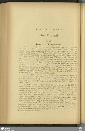 V. Abschnitt. Der Dampf