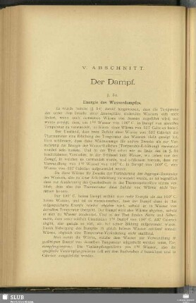 V. Abschnitt. Der Dampf