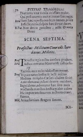 Scena Septima. Praefectus. Militum Conradi. Iordanus. Milites