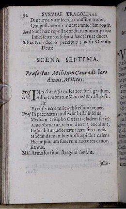 Scena Septima. Praefectus. Militum Conradi. Iordanus. Milites