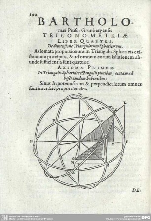 LIBER QUARTUS. De dimensione Triangulorum Spharicorum.