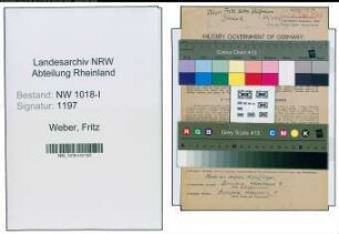 Entnazifizierung Fritz Weber , geb. 23.03.1909 (Kaufmann)