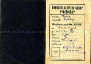 Mitgliedsausweis des Verbandes Proletarischer Freidenker