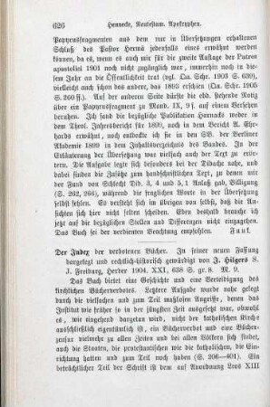626-628 [Rezension] Hilgers, Josef, Der Index der verbotenen Bücher