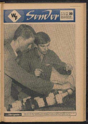 Betriebszeitung 'WF-Sender', Nr.33/1965 (26. August 1965)