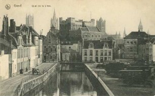 Erster Weltkrieg - Postkarten "Aus großer Zeit 1914/15". "Gand - Quai de la Liève"