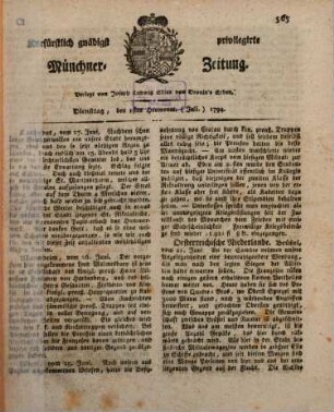 Kurfürstlich gnädigst privilegirte Münchner-Zeitung. 1794, 7 - 12