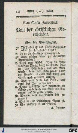 Das fünfte Hauptstück. Von der christlichen Gerechtigkeit.