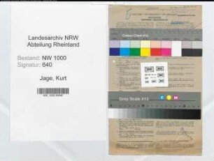 Entnazifizierung Kurt Jage, geb. 16.03.1909 (Verw.-Angestellter)