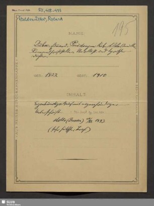 Mscr.Dresd.App.511,430: Brief von Charles Edouard Duboc an Unbekannt; dat. o.O., 25.11.1893.