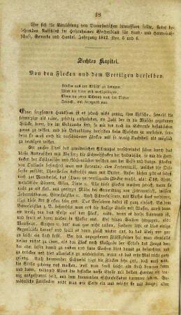 Sechstes Kapitel. Von den Flecken und dem Vertilgen derselben