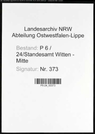 Sterberegister Standesamt Witten-Mitte