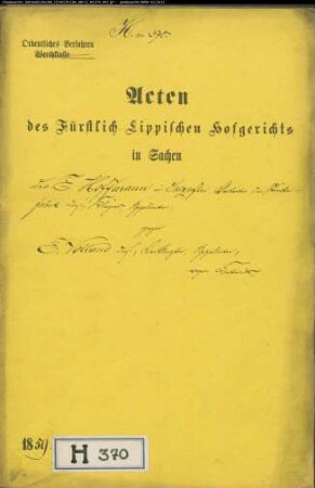 Hoffmann, E. in Salzuflen, Vertreter der Stärkefabrik gegen E. Volland in Salzuflen
