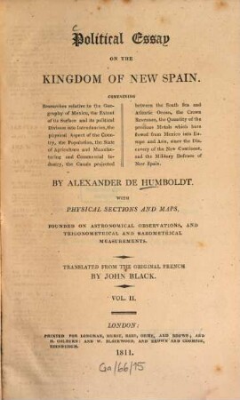 Political essay on the kingdom of New Spain, 2. - 531 S.
