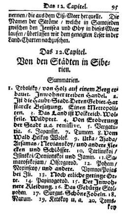 XII. Von den Städten in Siberien