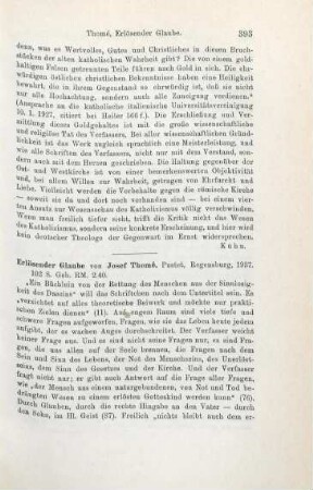 393-394 [Rezension] Thomé, Josef, Erlösender Glaube