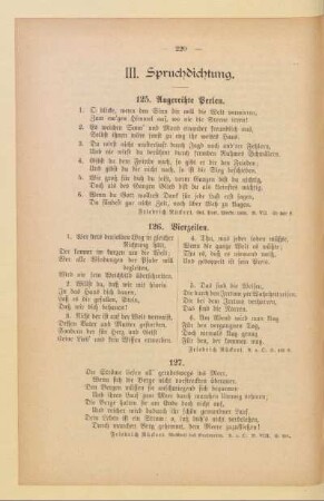 III. Spruchdichtung