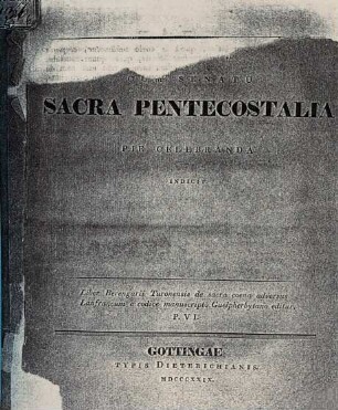 Academiae Georgiae Augustae prorector cum senatu sacra pentecostalia ... indicit. 1829