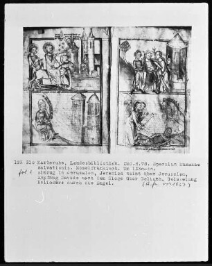 Speculum humanae salvationis — Zwei Szenen aus dem alten Testament