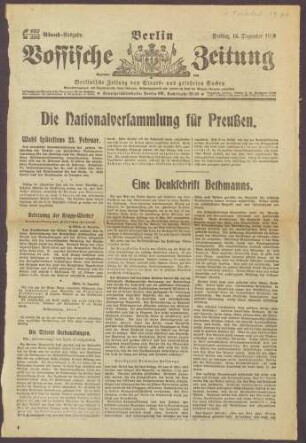 Ausgabe von "Vossische Zeitung"