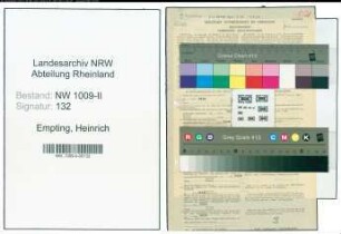 Entnazifizierung Heinrich Empting , geb. 23.06.1887 (Goldschmied)