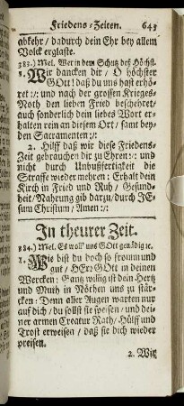In theurer Zeit. - Lob- und Danck-Lieder.