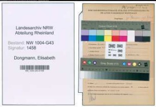 Entnazifizierung Elisabeth Dongmann , geb. 15.06.1883 ()
