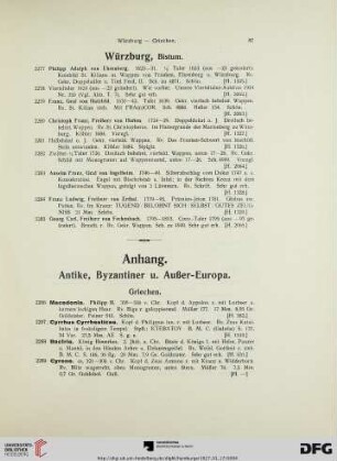 Anhang. Antike, Byzantiner u. Außer-Europa (Nr. 2286-2312)