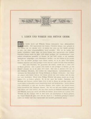 Festschrift zur Feier der Enthüllung des Nationaldenkmals der Brüder Grimm in ihrer Vaterstadt Hanau am 18. Oktober 1896